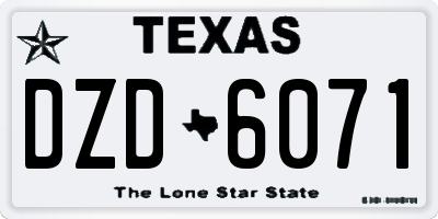 TX license plate DZD6071