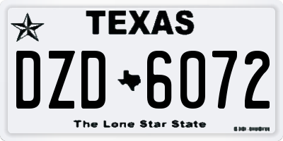 TX license plate DZD6072