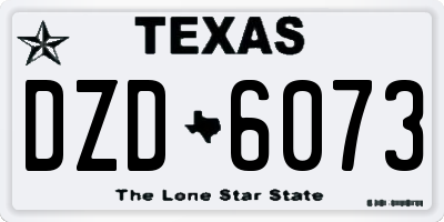 TX license plate DZD6073