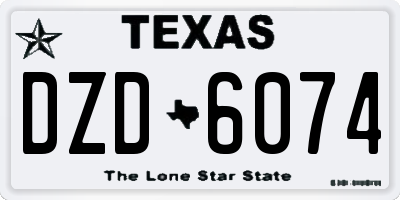 TX license plate DZD6074