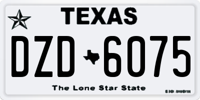 TX license plate DZD6075