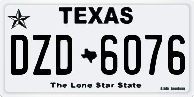 TX license plate DZD6076