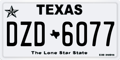 TX license plate DZD6077