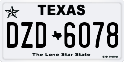 TX license plate DZD6078