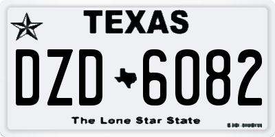 TX license plate DZD6082