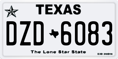 TX license plate DZD6083
