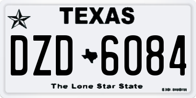TX license plate DZD6084