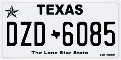 TX license plate DZD6085