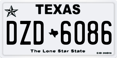 TX license plate DZD6086