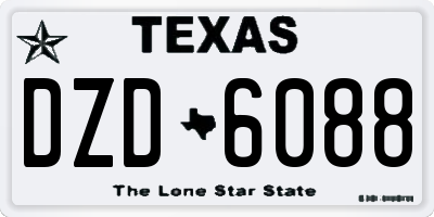 TX license plate DZD6088