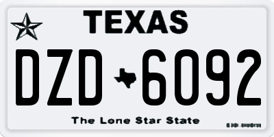 TX license plate DZD6092