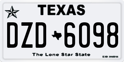 TX license plate DZD6098
