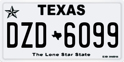 TX license plate DZD6099