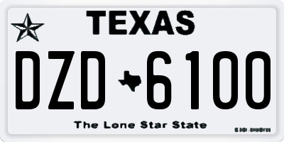 TX license plate DZD6100