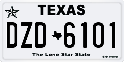 TX license plate DZD6101