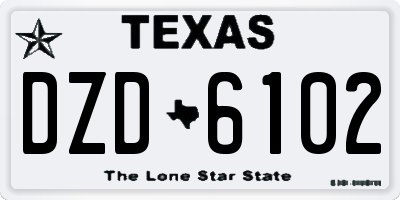TX license plate DZD6102