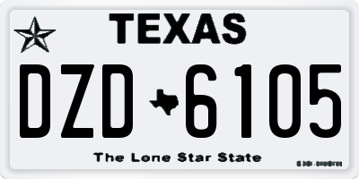 TX license plate DZD6105