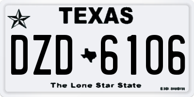 TX license plate DZD6106