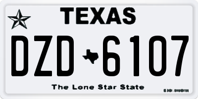 TX license plate DZD6107