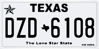 TX license plate DZD6108