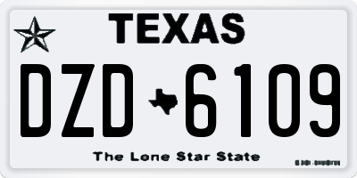 TX license plate DZD6109