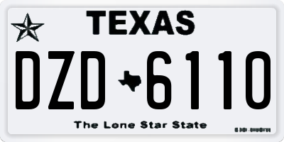TX license plate DZD6110