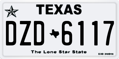 TX license plate DZD6117