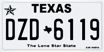 TX license plate DZD6119