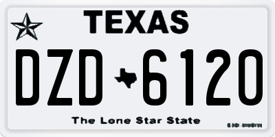TX license plate DZD6120