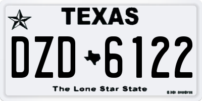 TX license plate DZD6122