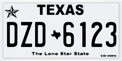 TX license plate DZD6123