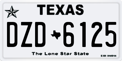 TX license plate DZD6125