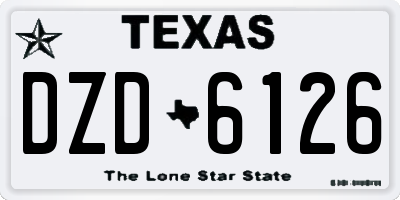 TX license plate DZD6126