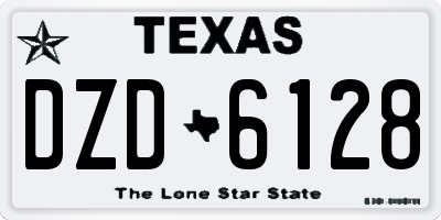 TX license plate DZD6128