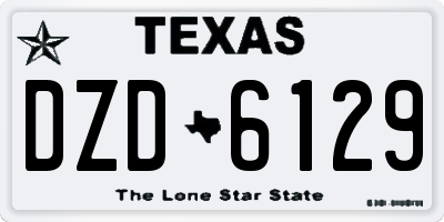 TX license plate DZD6129