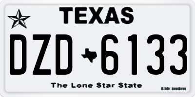 TX license plate DZD6133