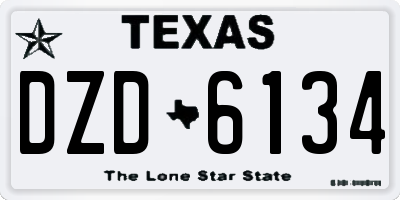 TX license plate DZD6134