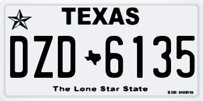 TX license plate DZD6135