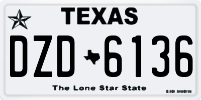 TX license plate DZD6136