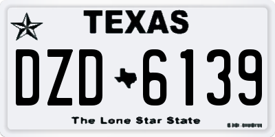 TX license plate DZD6139