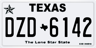 TX license plate DZD6142