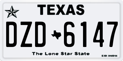 TX license plate DZD6147