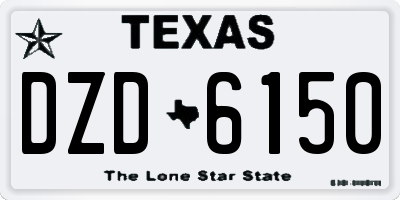 TX license plate DZD6150