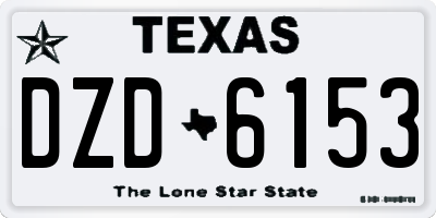 TX license plate DZD6153
