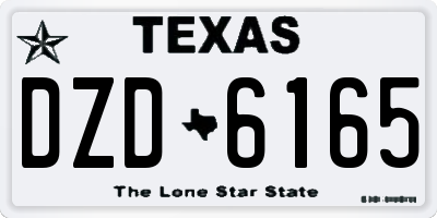 TX license plate DZD6165