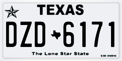 TX license plate DZD6171