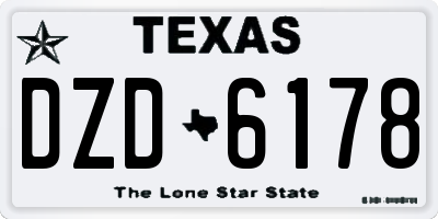 TX license plate DZD6178