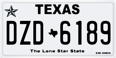 TX license plate DZD6189