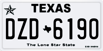 TX license plate DZD6190