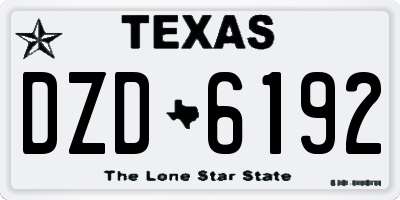 TX license plate DZD6192